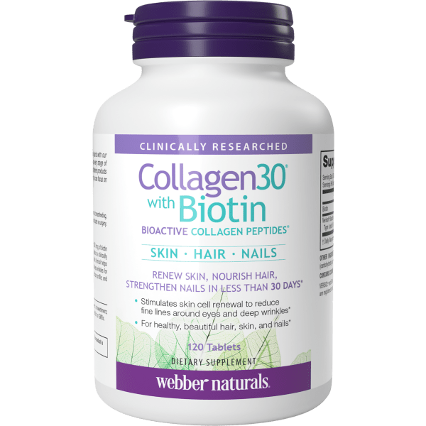 Collagen30® with Biotin Bioactive Collagen Peptides 120 Tablets, image-hi-res