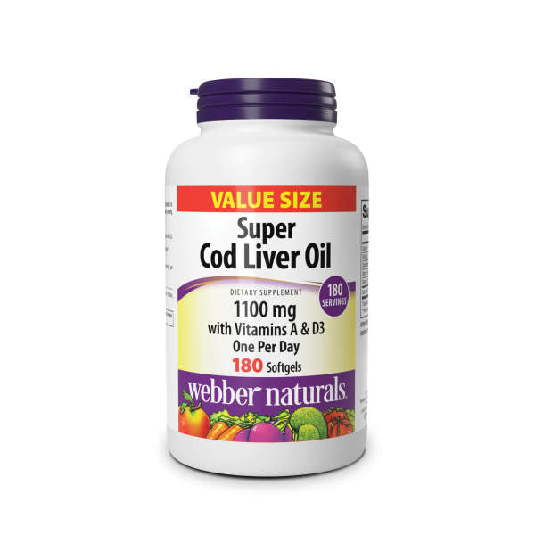 Super Cod Liver Oil with Vitamins A & D3  1100 mg  180 Softgels, image-hi-res
