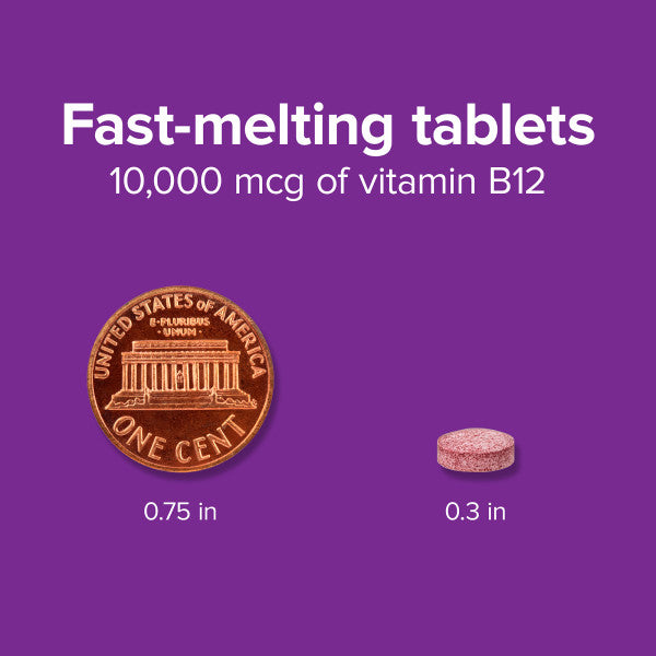 Ultra Strength B12 Methylcobalamin Fast-Melting Tablets, image-enhanced-pill