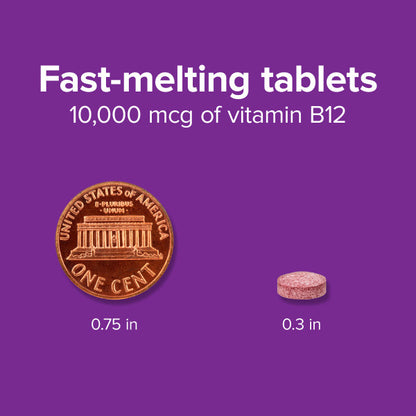 Ultra Strength B12 Methylcobalamin Fast-Melting Tablets, image-enhanced-pill