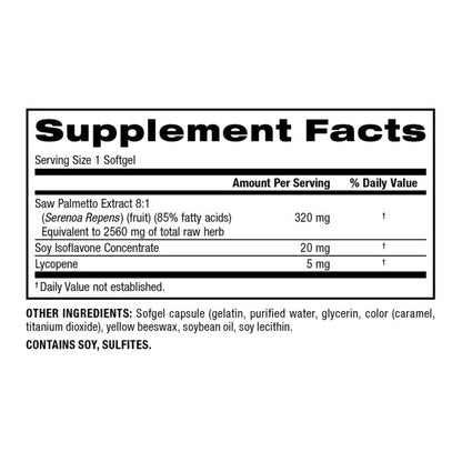 Ultra Saw Palmetto Plus  320 mg  100 Softgels, image-supplement-facts