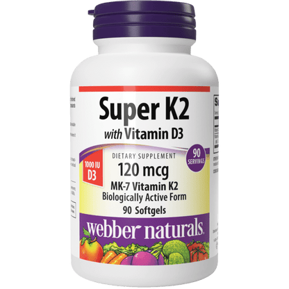 Super K2 with Vitamin D3  120 mcg  90 Softgels, image-hi-res