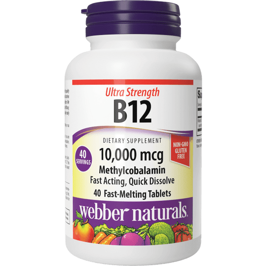 Ultra Strength B12  Methylcobalamin   10,000 mcg  40 Fast-melting Tablets, image-hi-res