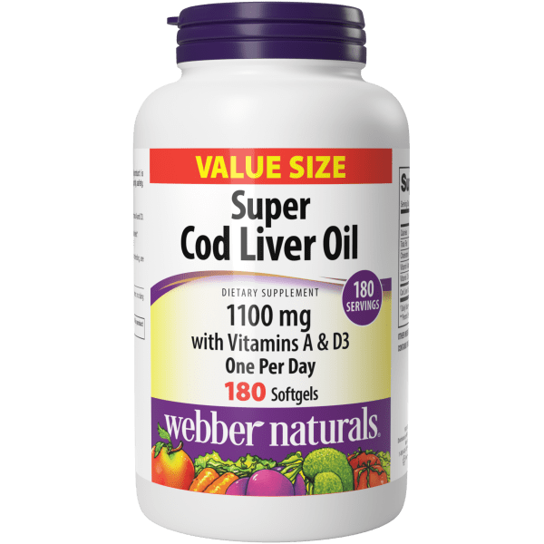 Super Cod Liver Oil with Vitamins A & D3  1100 mg  180 Softgels, image-hi-res
