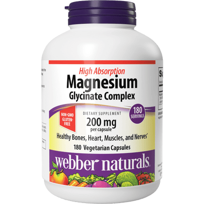 Magnesium Glycinate Complex  200 mg  180 Vegetarian Capsules, image-hi-res