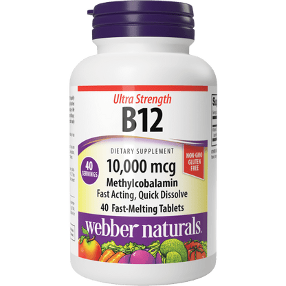 Ultra Strength B12  Methylcobalamin   10,000 mcg  40 Fast-melting Tablets, image-hi-res