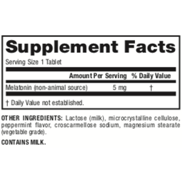 Extra Strength Melatonin  5 mg  200 Fast-melting Tablets, image-supplement-facts