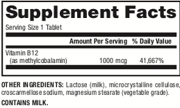 B12 Methylcobalamin 1000 mcg